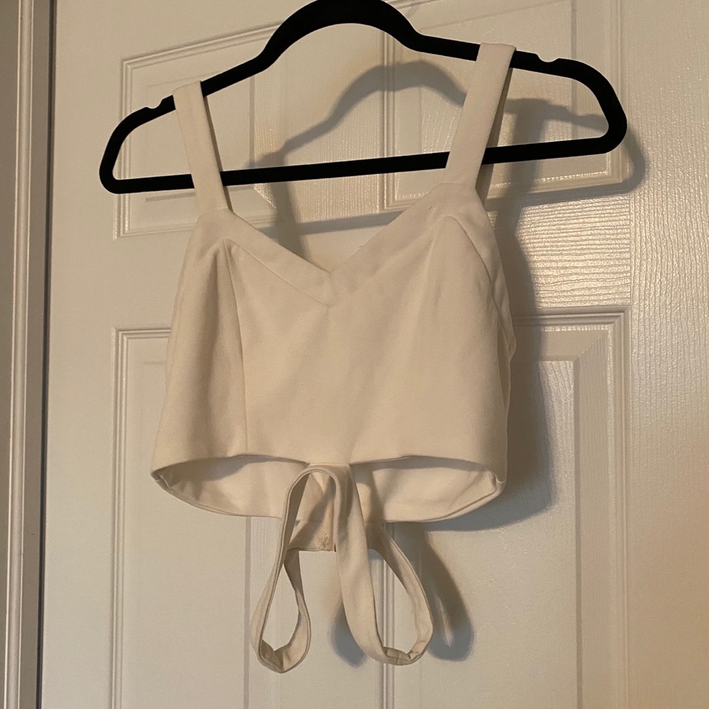 Two piece white crop top & skirt